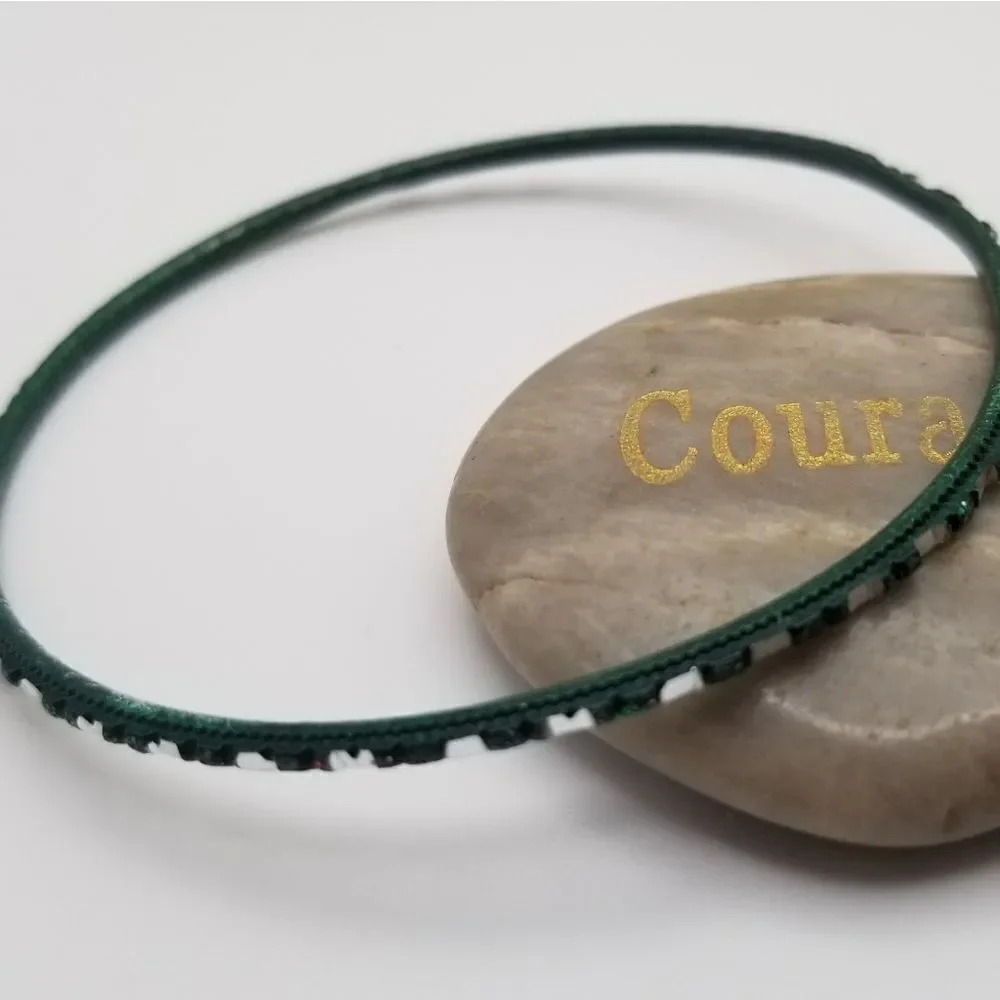 Green checkered bracelet bangle slider 🤩 H